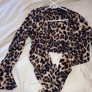 Nasty gal cheetah tie top